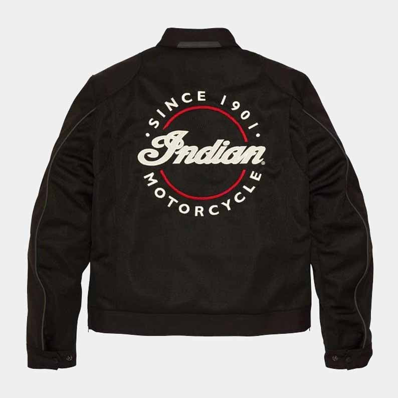 Black Indian riding jacket with breathable mesh fabric and removable liner