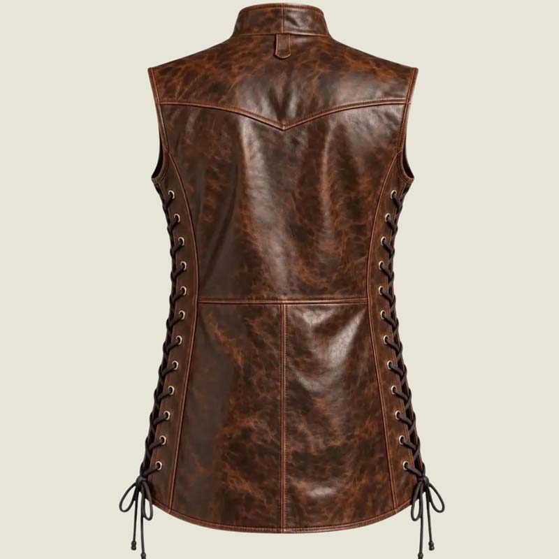 Men's Viking warrior waistcoat with high stand-up collar