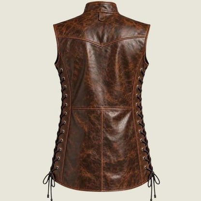 Men's Viking warrior waistcoat with high stand-up collar