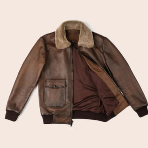 Chocolate Brown G-1 Flight Leather Bomber Jacket