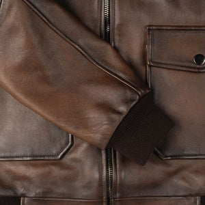 Chocolate Brown G-1 Flight Leather Bomber Jacket