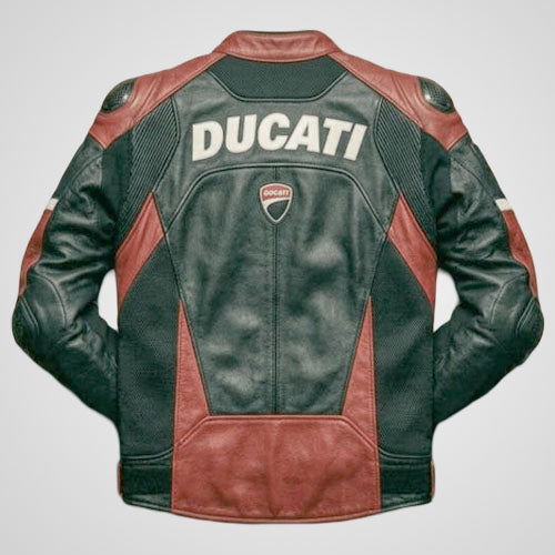 Ducati Corse inspired leather racing jacket for men