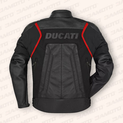 Men's Ducati Racing Leather Motorcycle Jacket - 3amoto