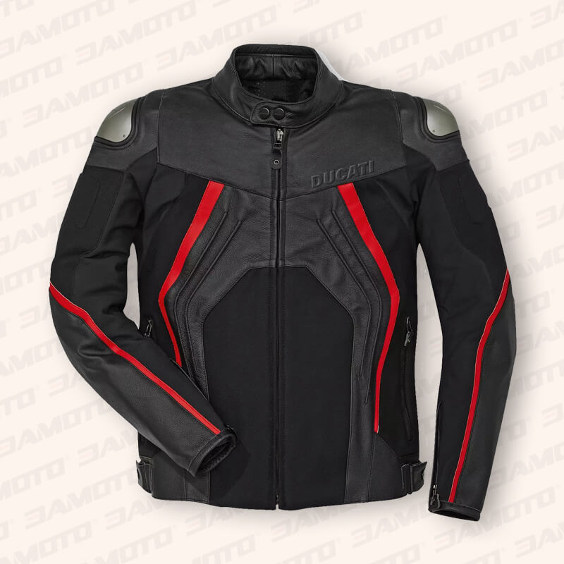 Men's Ducati Racing Leather Motorcycle Jacket - 3amoto