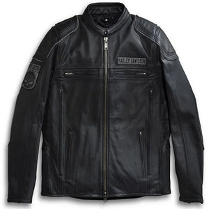 Men's Harley Davidson Biker Leather Jacket with Skull Logo