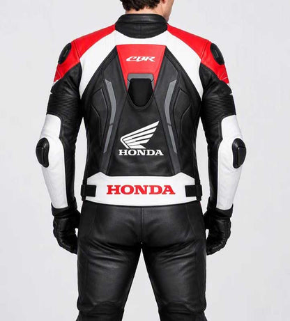 Honda CBR HRC racing leather biker jacket.
