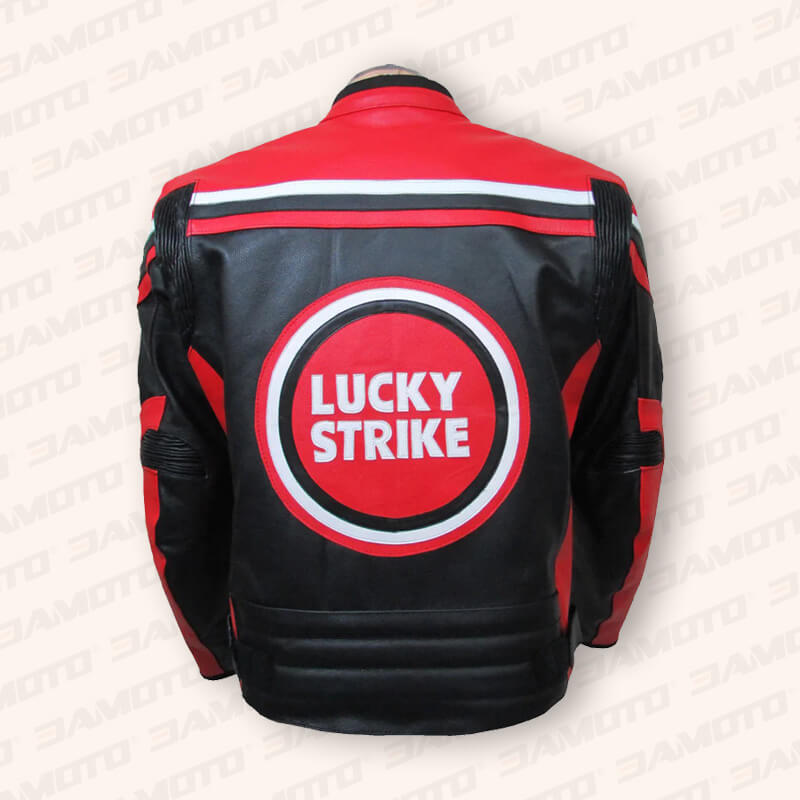 Men's Lucky Strike Leather Motorcycle Jacket - 3AMOTO