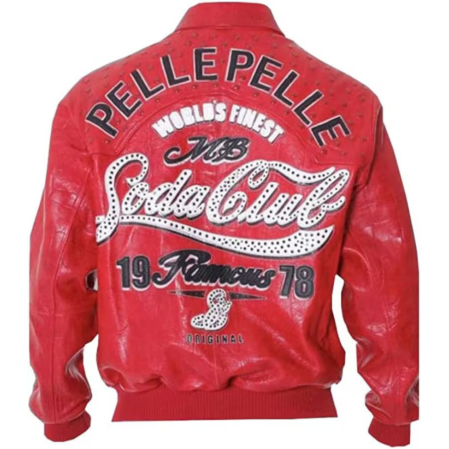 Shop Men's Red Bomber Jacket - Soda Club Leather Jacket