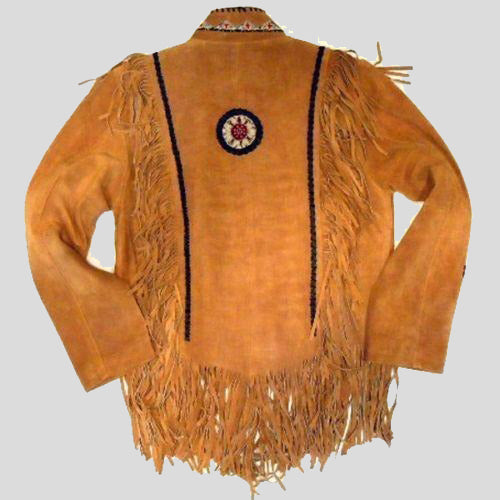 Men's Tan Fringe Jacket - Stylish Suede Jacket