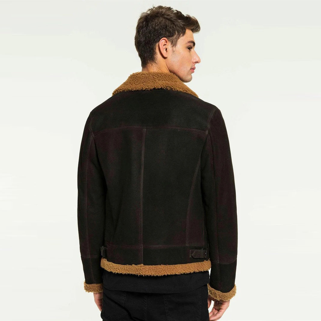 Men's Toffee Aviator Shearling Jacket