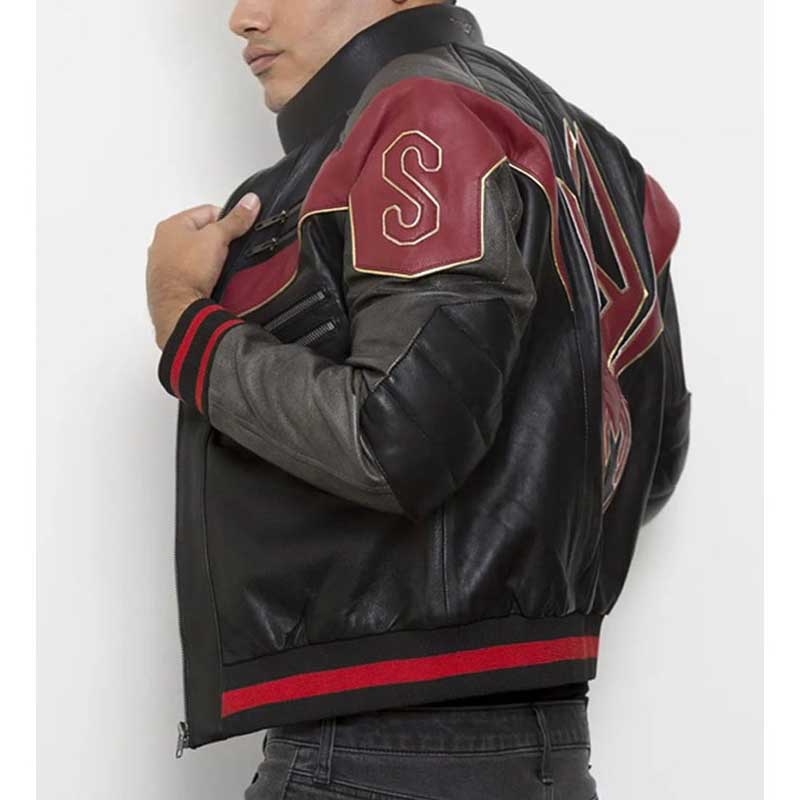 Handcrafted Spider-Verse leather jacket with Spider emblem on back
