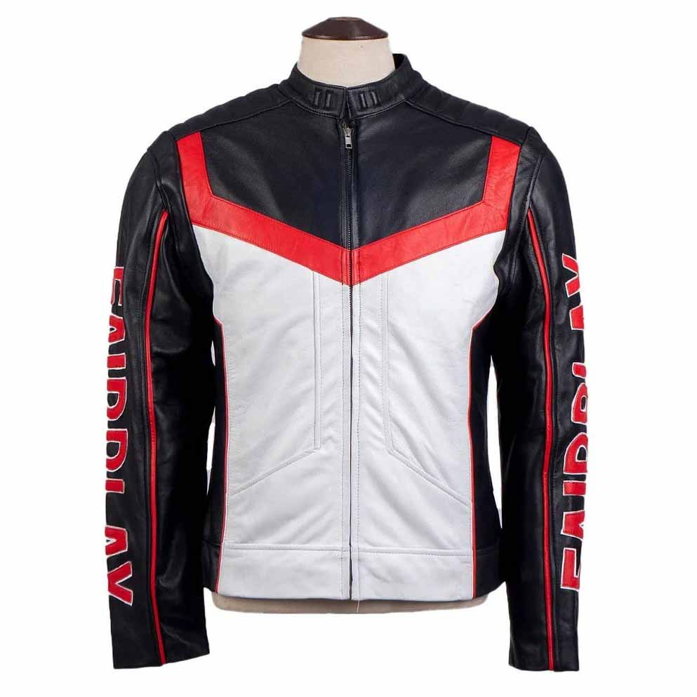 Men Black Genuine Leather Jacket with Mr Terrific Fair Play Tailored Style