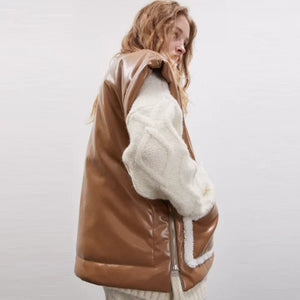 New Brown Women's B3 Aviator Sheepskin Leather Vest