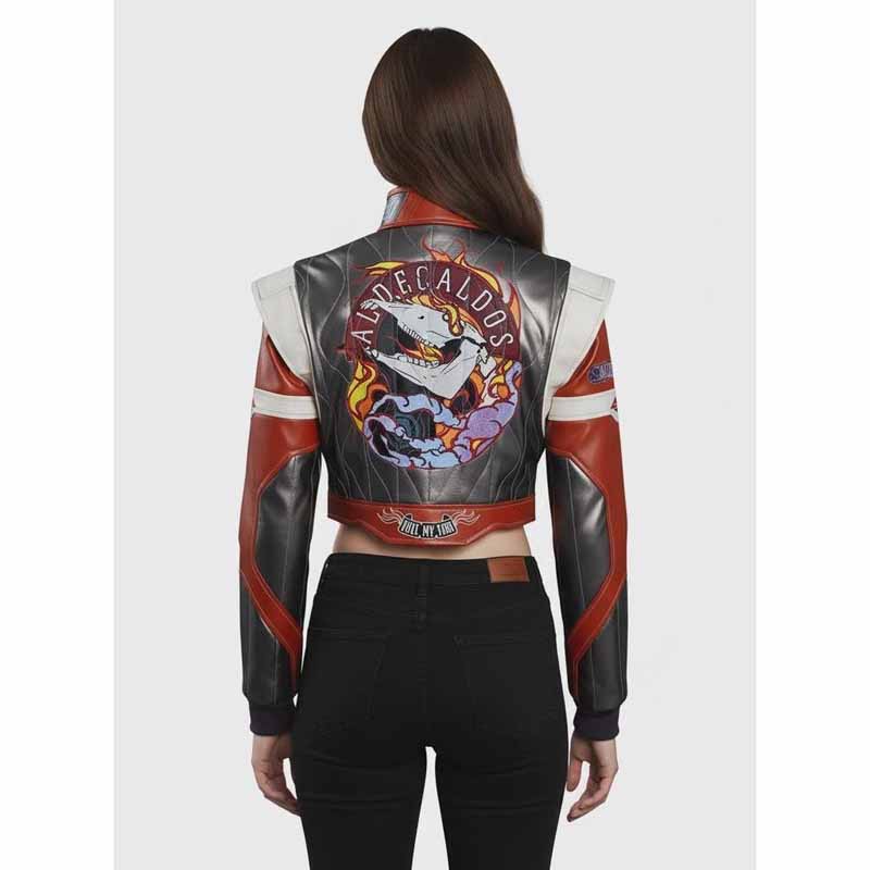 Women Grey Real Leather Jacket with Cyberpunk 2077 Panam Palmer Inspired Style