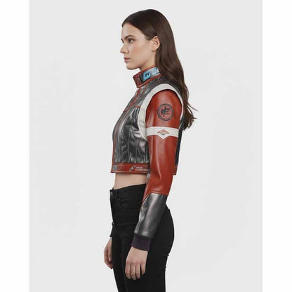 Women Grey Real Leather Jacket with Cyberpunk 2077 Panam Palmer Inspired Style