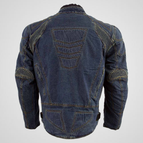 protective denim motorcycle riding jacket