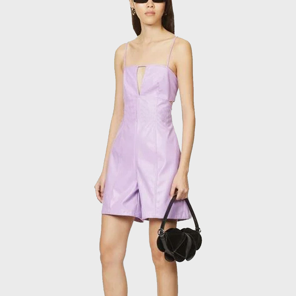 Topshop purple leather clearance dress