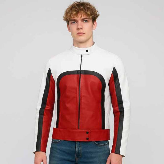 Men's Black Genuine Leather Biker Jacket with Rami Malek Bohemian Rhapsody Style - 3amoto shop