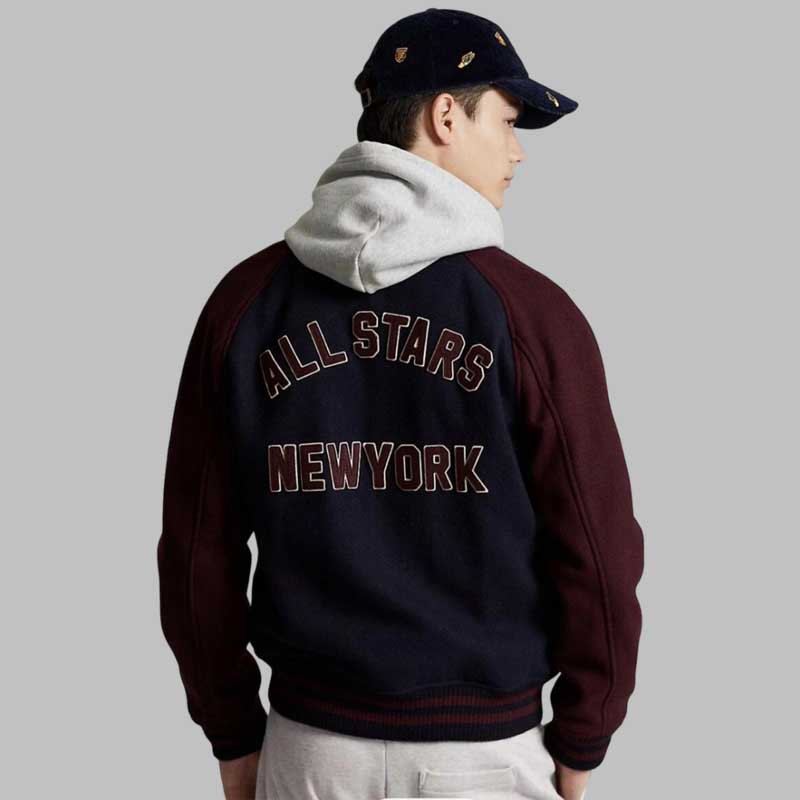 retro college letterman varsity jacket for men