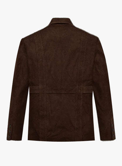 Desert Explorer Safari Dune Suede Leather Blazer