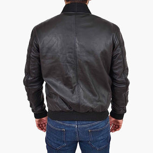 Soft Flex Fitted Leather Varsity Jacket