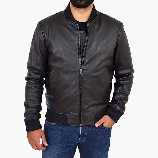 Soft Flex Fitted Leather Varsity Jacket - Fashion Leather Jackets USA - 3AMOTO