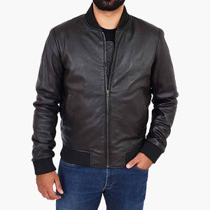 Soft Flex Fitted Leather Varsity Jacket
