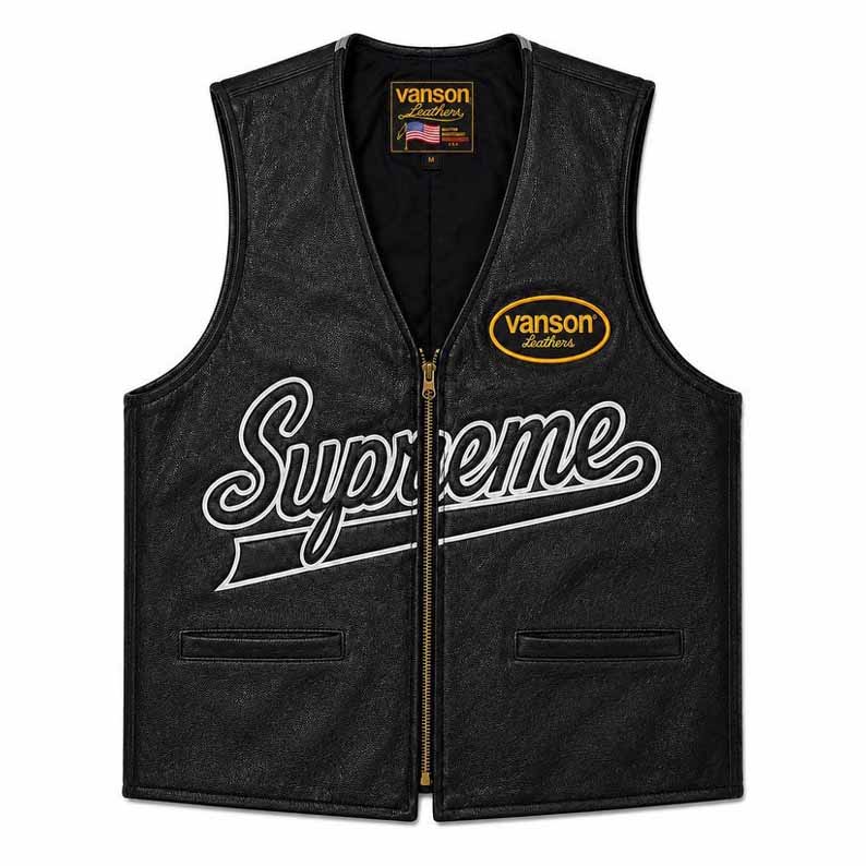 Men's Genuine Leather Motorcycle Vest with Spider Web Back Design