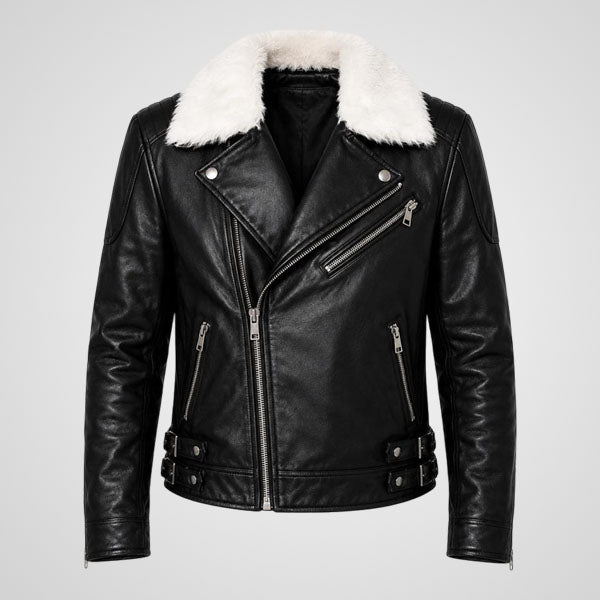 Black Griever leather biker coat for Final Fantasy cosplay