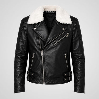Black Griever leather biker coat for Final Fantasy cosplay