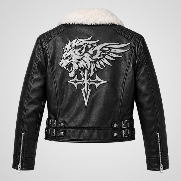 Squall Leonhart inspired Griever leather jacket with fur collar
