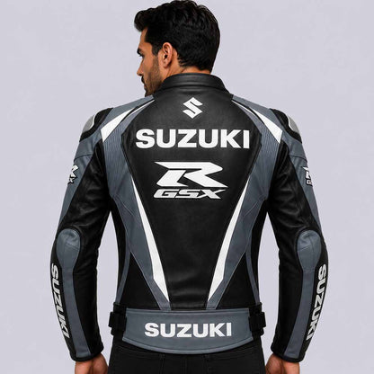 Men's Suzuki GSXR premium leather motorcycle riding jacket
