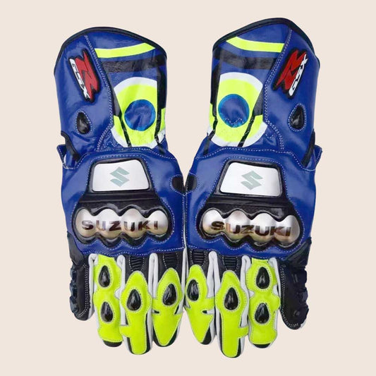 Suzuki GSXR Motorcycle Racing Leather Gloves - 3amoto shop