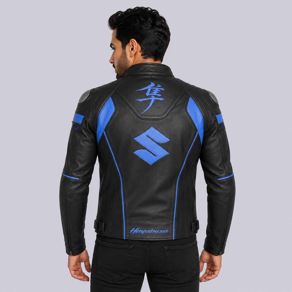 Suzuki Hayabusa Motorcycle Leather Racing Jacket