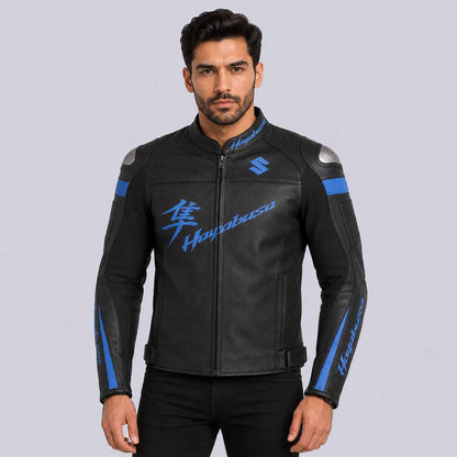 Suzuki Hayabusa Motorcycle Leather Racing Jacket