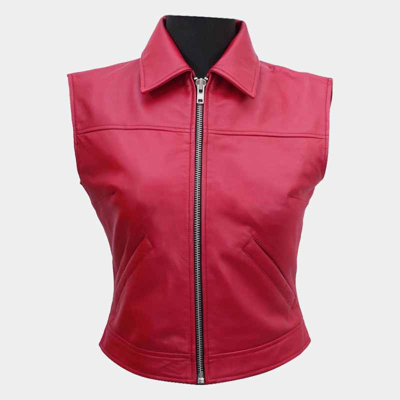 Handmade Terry Bogard leather vest with stitched back logo