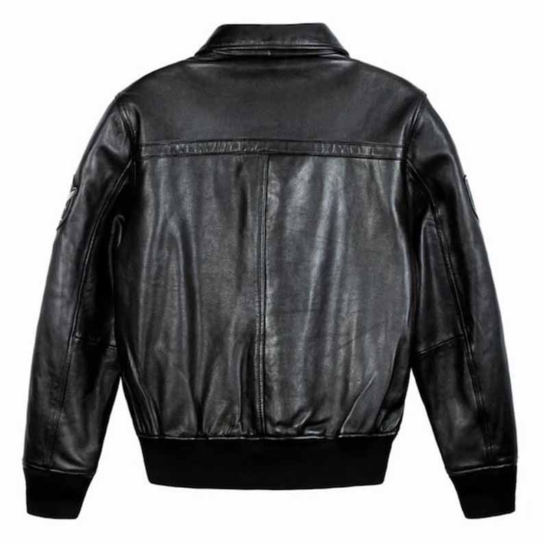 Men's Brown Lamb Leather Top Gun G 1 Flight Jacket with Removable Shearling Collar