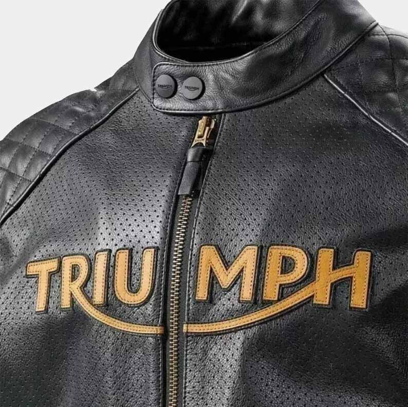 Handmade men's cafe racer leather jacket with snap tab collar