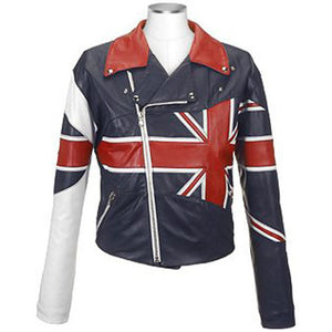UK Patriot Leather Biker Jacket