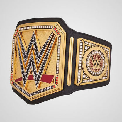 WWE Undisputed Championship replica belt with red and silver accents