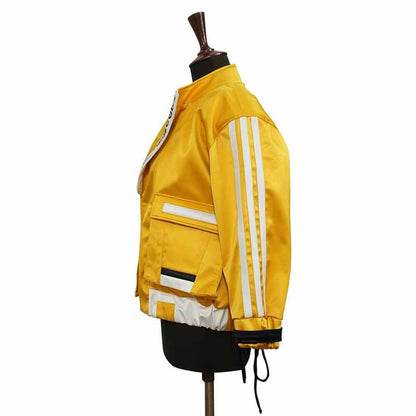 Unisex Victory Goddess Premium Satin Jacket with Oversized Cosplay Design