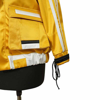Unisex Victory Goddess Premium Satin Jacket with Oversized Cosplay Design