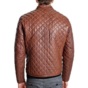 Vintage Brown Leather Biker Jacket for Men