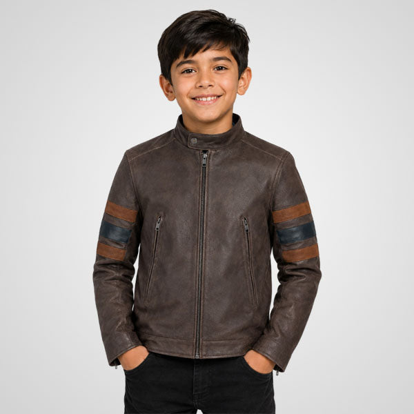 X-Men 3 Wolverine kids genuine leather jacket