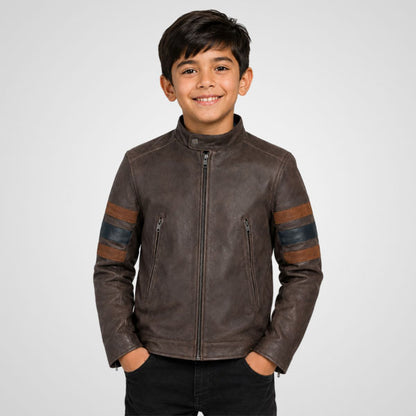 X-Men 3 Wolverine kids genuine leather jacket