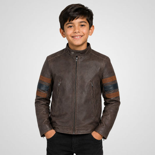 X-Men 3 Wolverine kids genuine leather jacket - 3amoto shop