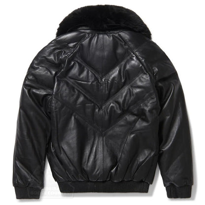 Women's Black V-Bomber Jacket