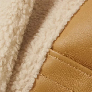 Women's Brown Fur Shearling Sheepskin Leather Vest