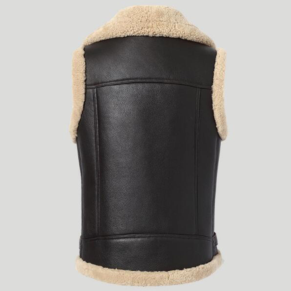 Women's Dark Brown Shearling Winter Vest