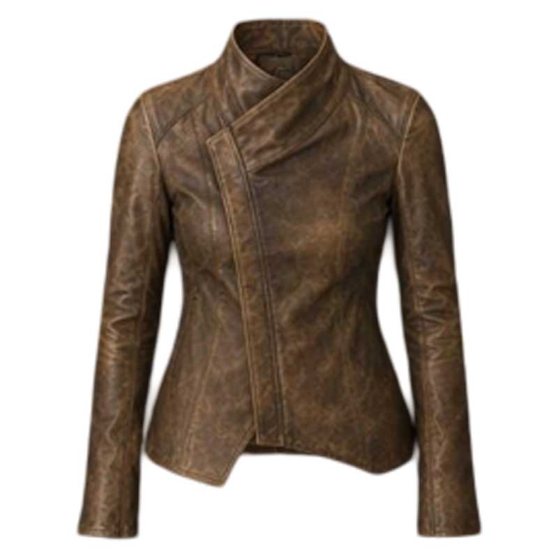 leather overlay on brown leather coat